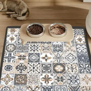Floral Diatom Mud Washer Dryer Cover Mat Non Slip Quick Dry Absorbent Laundry Top Protector Decorative Countertop Pad for Modern Laundry Room Kitchen Decor 23.6 x 19.7
