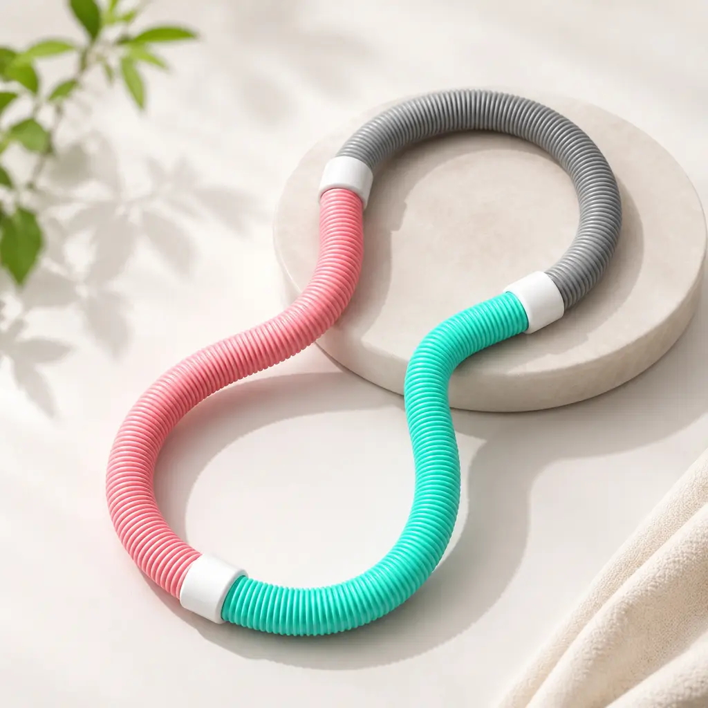 Collapsible Spring Fitness Hula Hoop, Portable Soft Exercise Hoop for Home, Office & Outdoor Workouts, Easy to Store Fitness Accessory