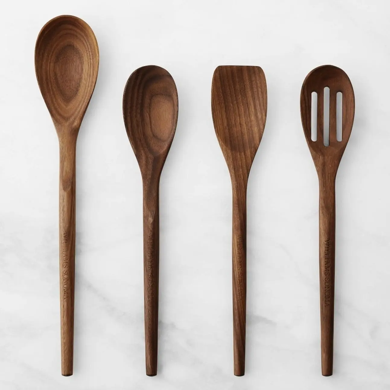 Williams Sonoma Walnut Wood Spoons, Set of 4