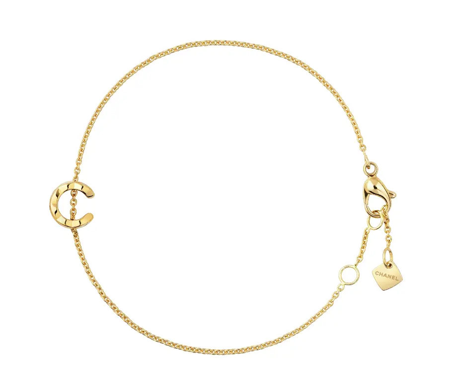 Pre-owned CHANEL COCO bracelet Quilted motif, 18K yellow/white gold