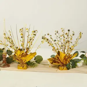 6-Pack Metallic Gold Star Foil Spray Centerpiece Table Decorations 13", Free-Standing Gleam 'N Burst Party Accessories - Eye-Catching Design