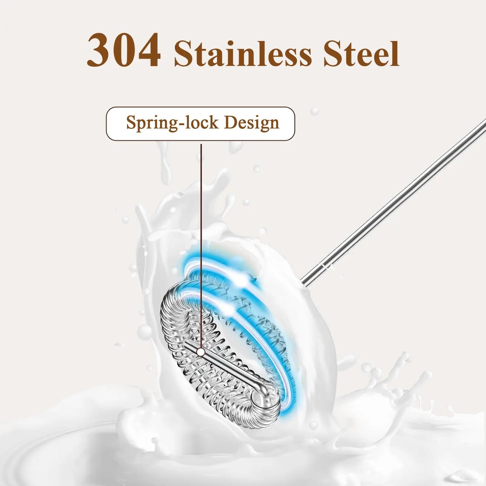 Handheld battery-powered milk frother, ultra-fast electric blender and froth machine for coffee, latte, hot milk tea, etc. Usb Rechargeable Mixer Mixer Kit Stick Steel