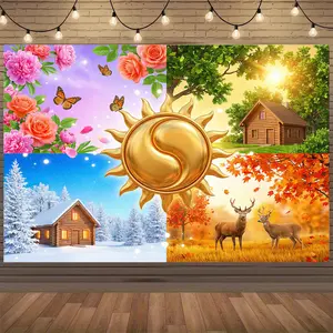 Four Seasons Scenery Backdrop | Nature Theme Photography Background