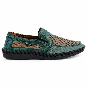 Men's Italian Hand-Stitched Summer Water Shoes - Breathable, Lightweight, Wear-Resistant Sole Slip-On Loafers for Driving, Beach