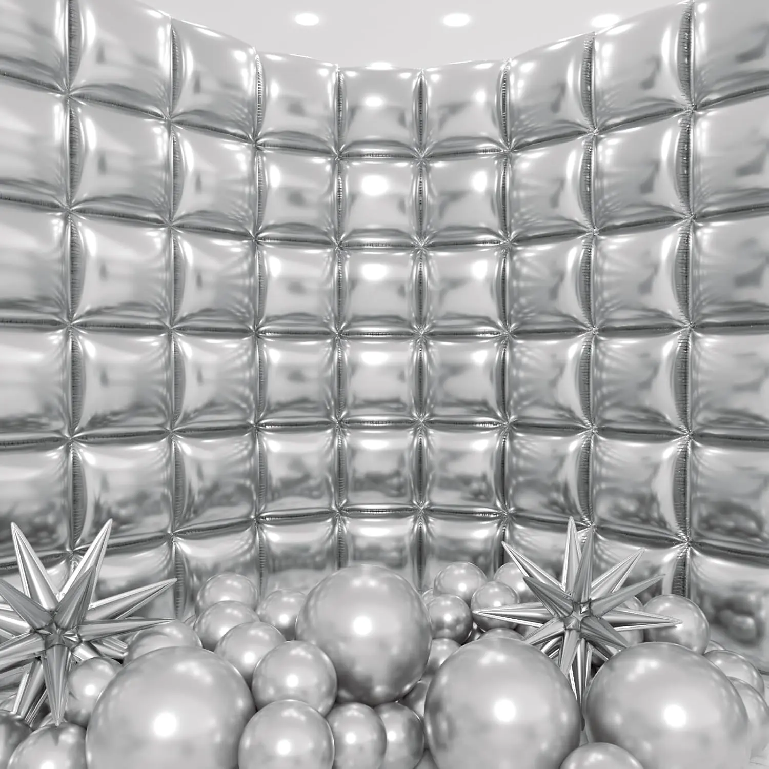 50 count Metallic  Square Foil Balloons Wall Backdrop with 79 count Metallic  Balloon Garland Arch Kit, Double Sided Balloon Tunnel for Anniversary Engagement Birthday Prom Decorations
