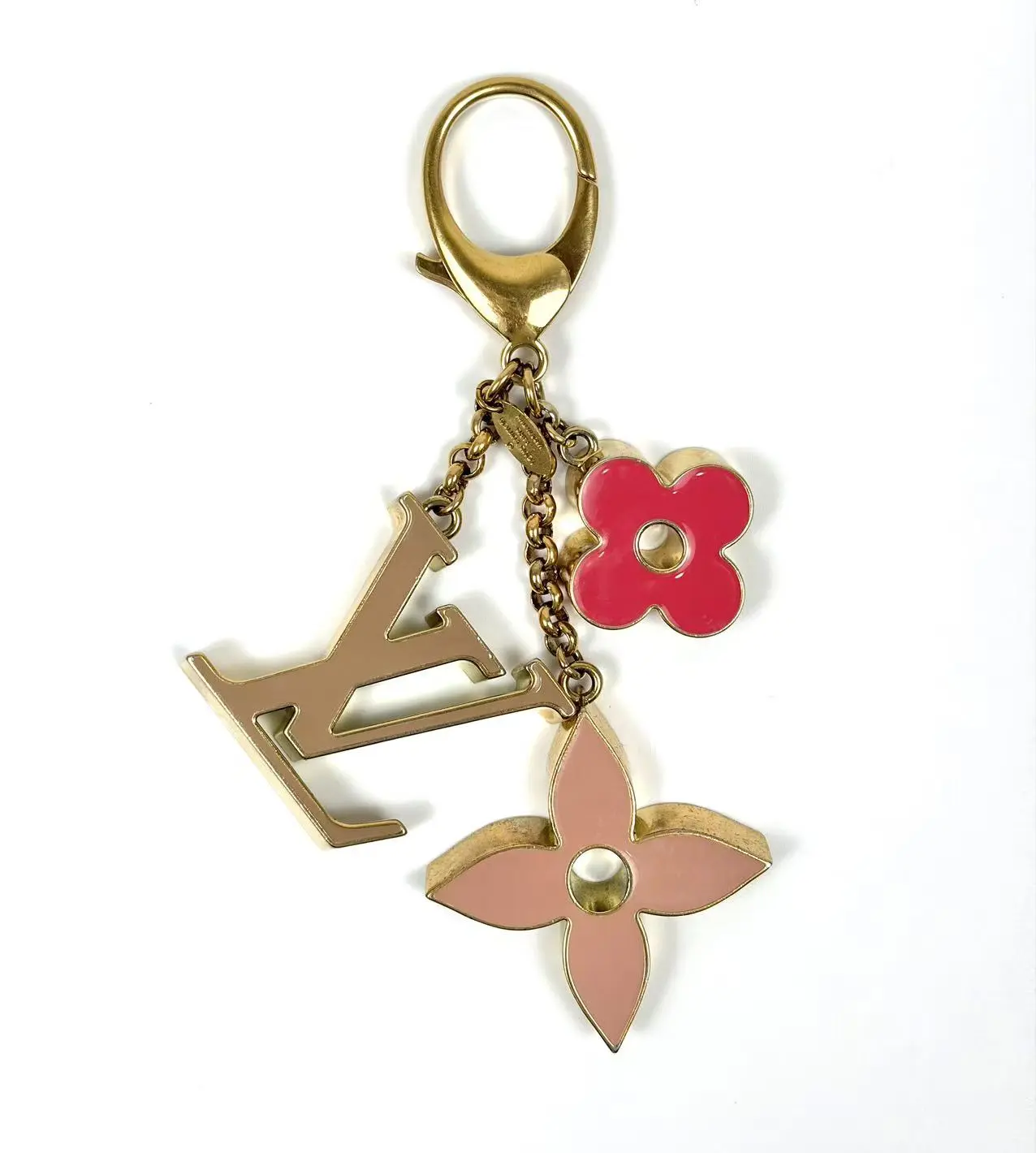 Pre-owned Louis Vuitton metals Bag Accessories Flower & Brand Logo Bag Accessory Keychain