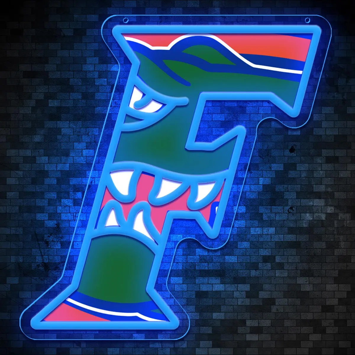 Florida Gator Football Neon Sign - USB Dimmable Football Shaped Specialty & Decorative Lighting with Acrylic Clarity, LED Letter Sign Specialty & Decorative Lighting for Room Decor, Men's Room Accessories, Valentine's Day