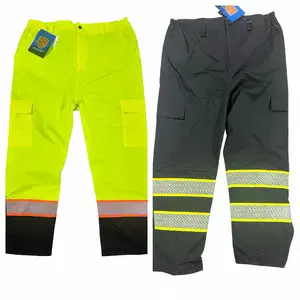 Mokoworkwear Men's Winter Waterproof Thermal Trousers - Fleece-Lined Athletic Fit with Safety Reflective Tape, Adjustable Waist & Utility Side Pockets