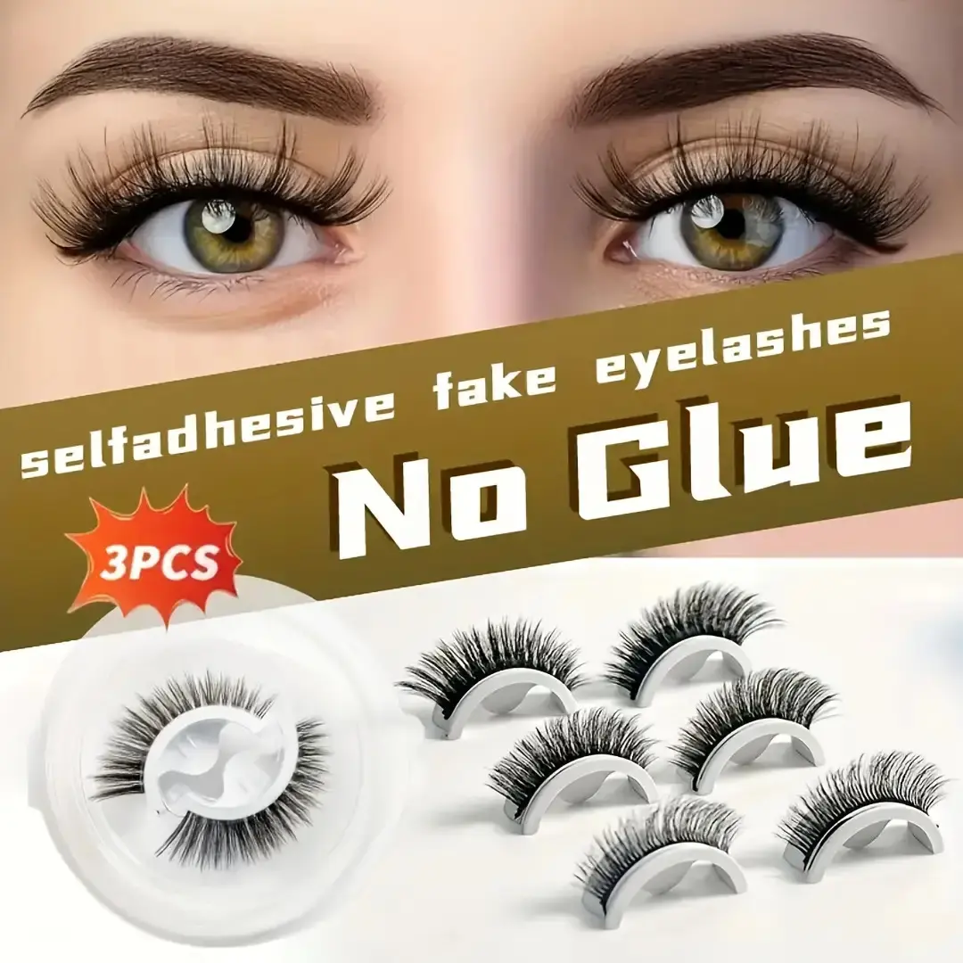 Babygurl Lash CC Curl 0.05mm Solid Multi Pack Magnetic Snap False Eyelashes, 3 or 6 Pcs Self-Adhesive No-Glue Reusable 3D Mink-Like Compact Lightweight Cosmetic for Daily Wear & Youthful Makeup