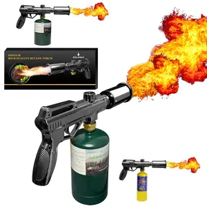 Propane Flame Tool, Culinary Blowtorch for Kitchen Use, 700, 000 BTU Flame Device, Food Torch Featuring a Safety Lock, Campfire Igniter Grill Torch, BBQ Torch Ideal for Steak And Crème Brûlée