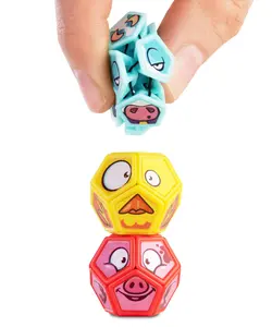 Pinchies Collectible Fidget Toys - 12-Sided Die Shaped Squeeze Toys with Satisfying Click - Animal-Themed Characters for Fun Fidgeting - Random Assortment of Barnyard Bash, Jungle Jam, or Pet Parade