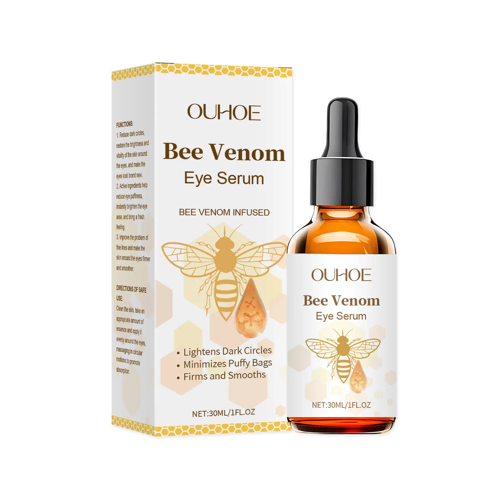 OUHOE 2Pcs Bee Venom Eye Serum Gently Moisturizes And Protects Skin Eye Daily Care Serum