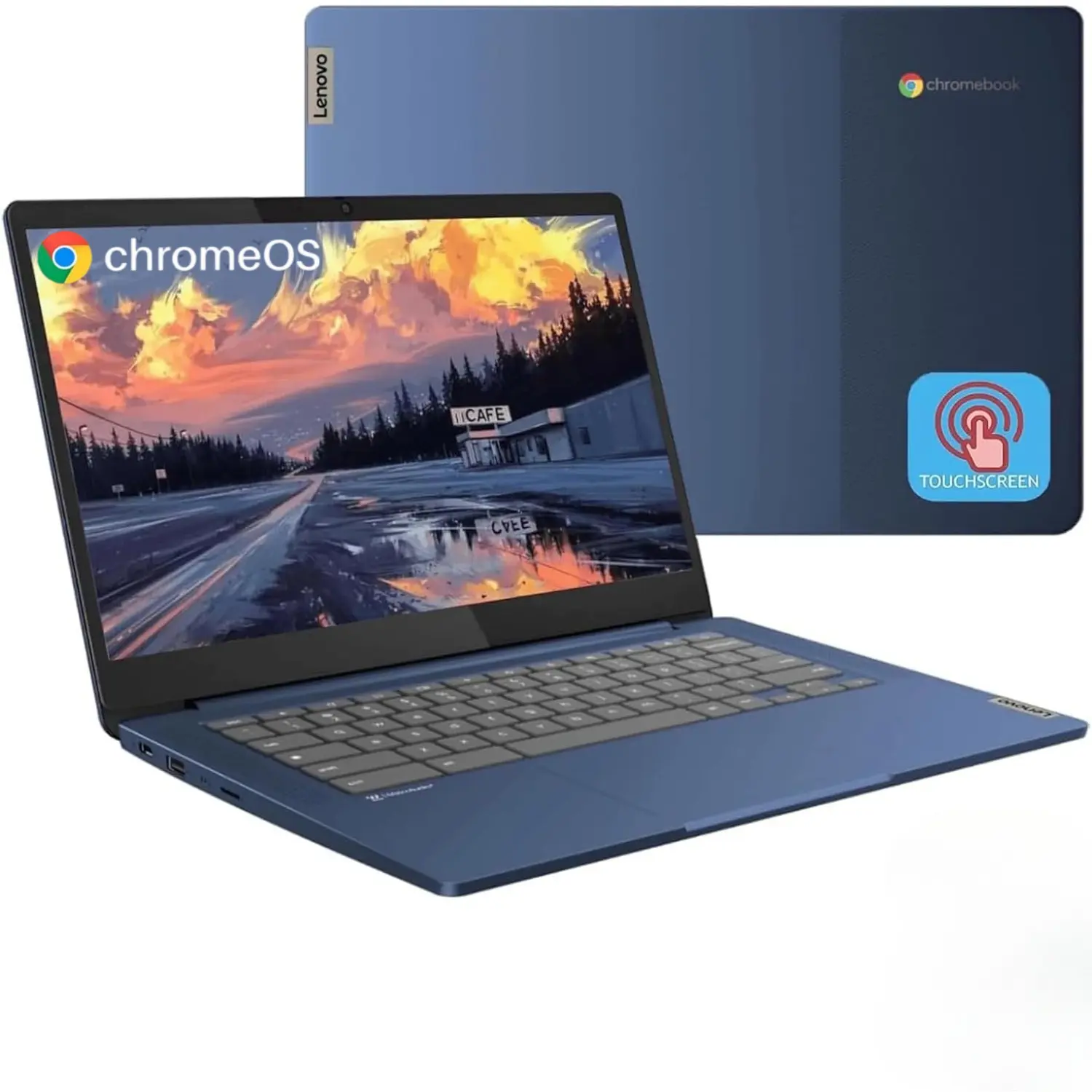 Lenovo 2026 Slim 3 Chromebook Laptop - 14" FHD Touch Screen for Student Business, 8-Core MediaTek 520 Processor, 4GB RAM, 64GB EMMC, 13.5 H of Use, Wi-Fi 6, Chrome OS