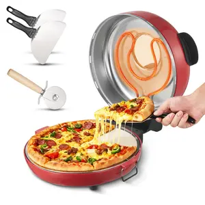 Summervibes VEVOR Pizza Oven, 14 in Electric Pizza Maker, 1600W Electric Pizzas Cooker with Cordierite Stone, 5-Mode Temperature Control, Viewing Window for Precise Cooking, Heats up to 698 F, for Home Kitchen