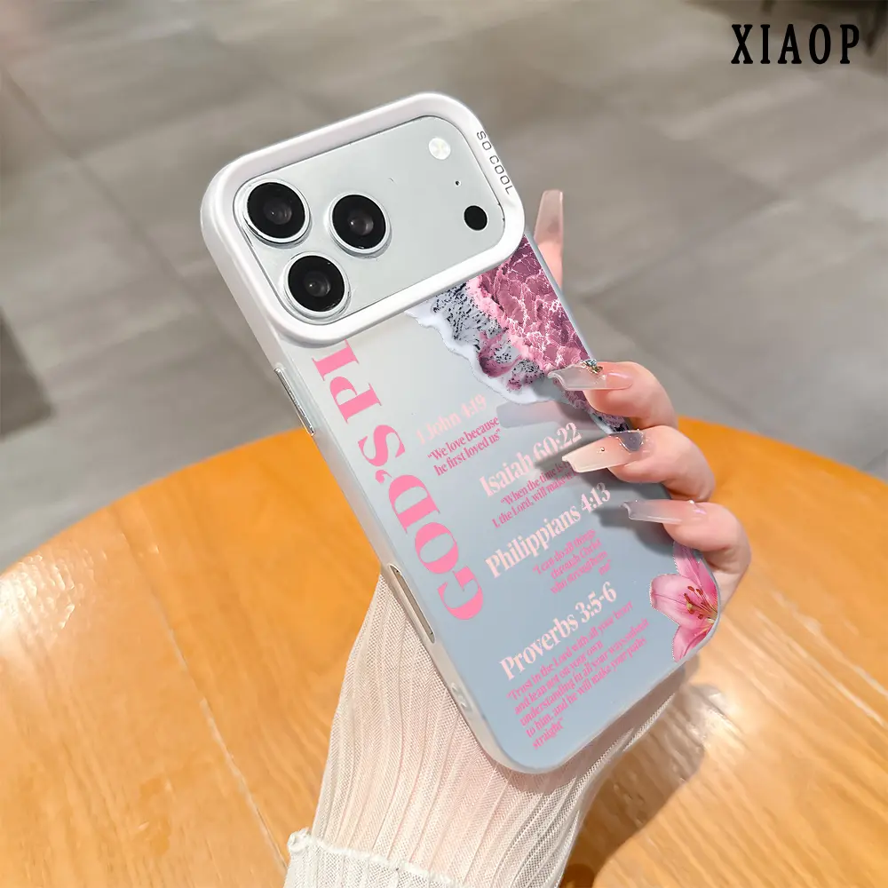 Waves and religious scriptures GOD'S PLAN Design Phone Case, Compatible with iPhone 17 Pro Max/16/15/14/13/12/11 Air E Plus Models.Shockproof Quality, High Durability, Trendy Lightweight Matte Surface, Making It an Ideal Gift, Accessories, Smartphone, Cel