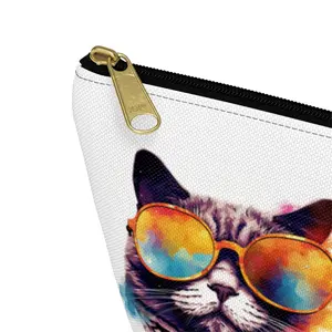 Personalized Cat Makeup Bag, Custom Cosmetic Bag, Cat Lover Gift Ideas, Makeup Organizer Bag, Toiletry Pouch, Zipper Pouch, Small Makeup Bag