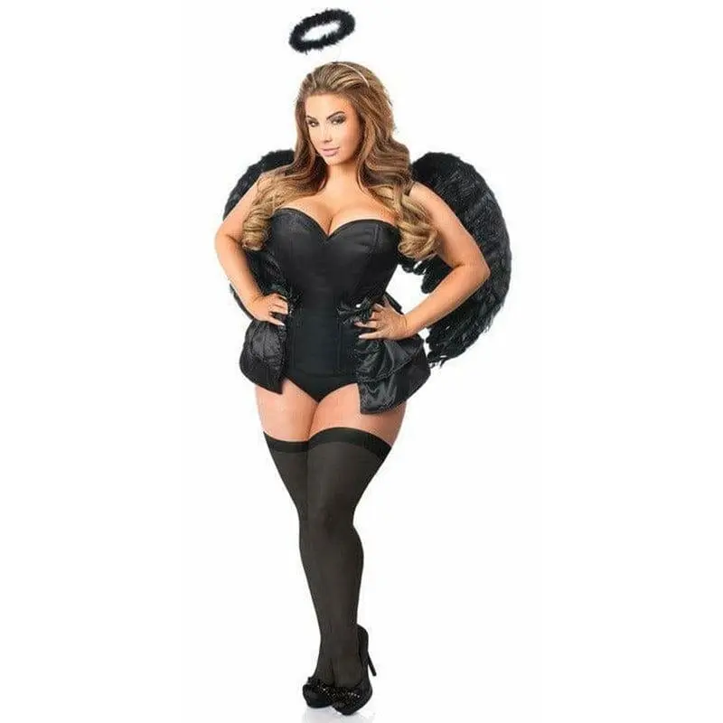 Sexy Deluxe 4 Piece Angel of Darkness Corset Halloween Costume