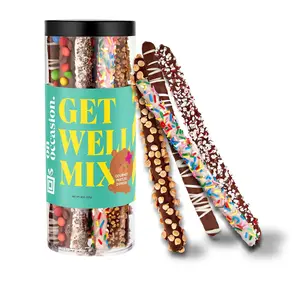 On Occasion Get Well Chocolate Covered Pretzel Rods Gift Box  Premium Variety Kosher Chocolate Dipped Pretzels Individually Wrapped