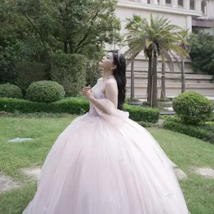 NO.51 Quinceanera Ball Gown Dress Tulle Fabric Mexican Sweet 15 Formal Party Dress for Special Occasions