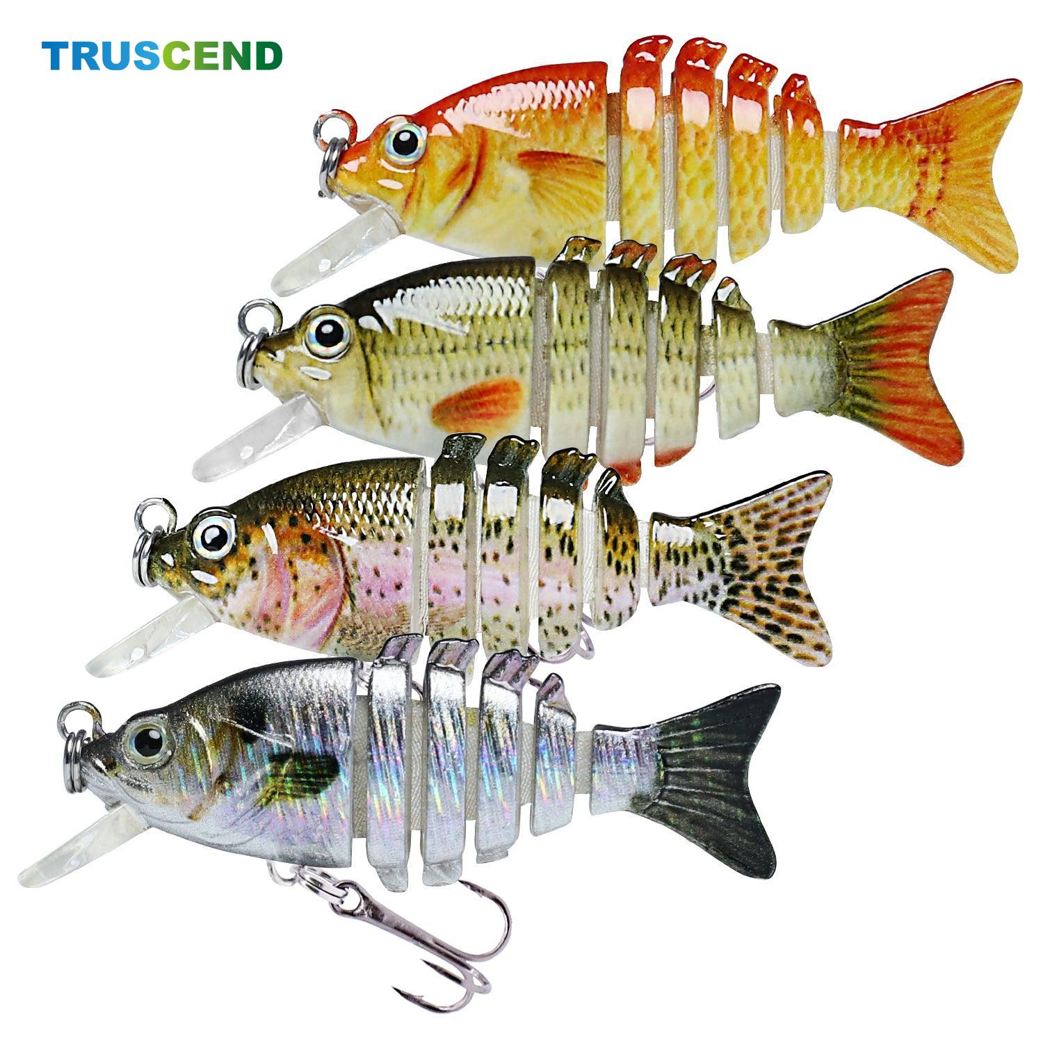 TRUSCEND Easy Catch SwimMax Lures with BKK Hooks 3D Realistic Eyes ABS Material 6 Segments for Bass Trout Walleye Ultra