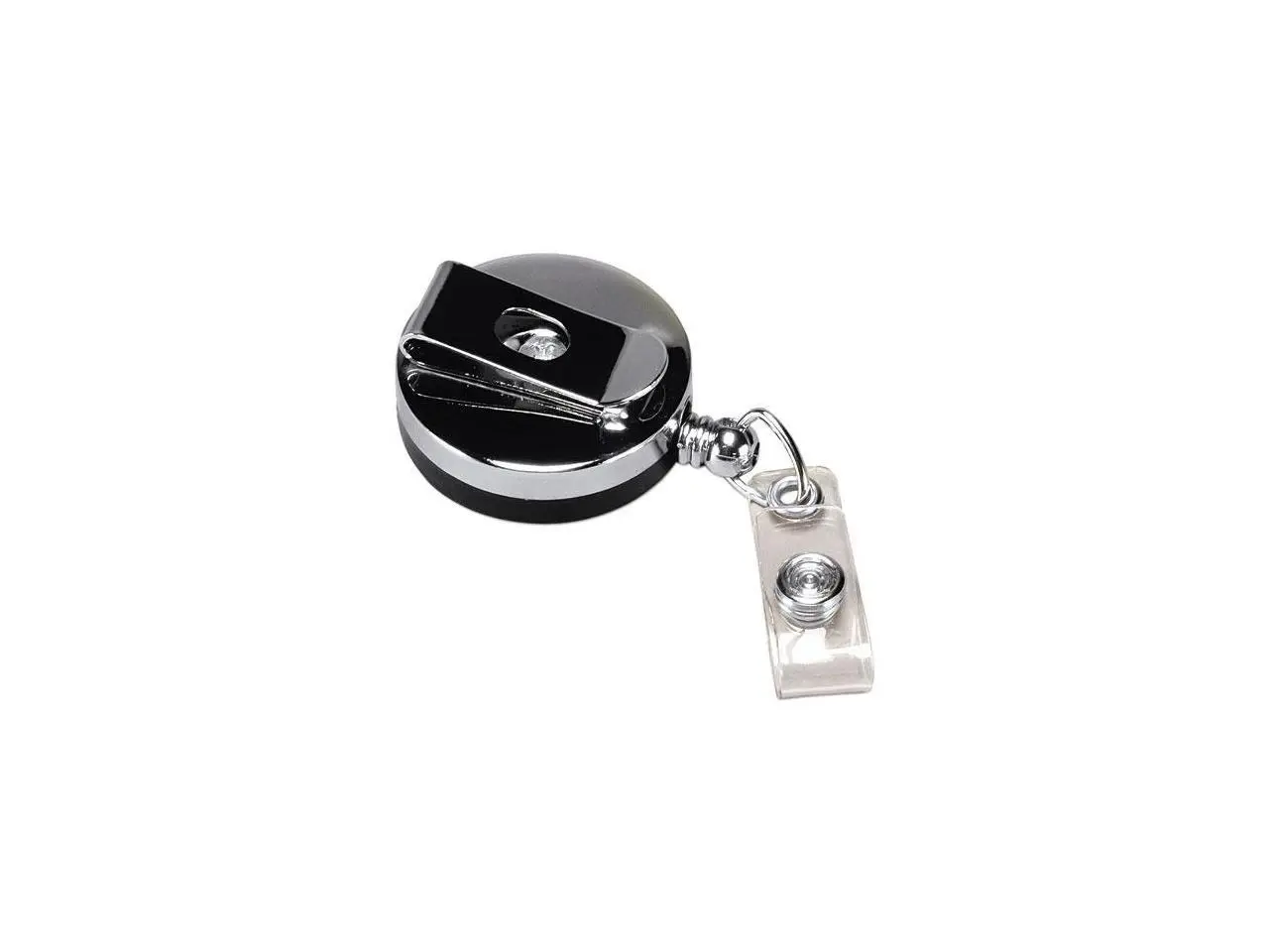 Baumgartens Large ID Badge Reel Hvy-Duty Cord/Clip 30" Black/Chrome 68814 Baumgartens Large ID Badge Reel Hvy-Duty Cord/Clip 30" Black/Chrome 68814