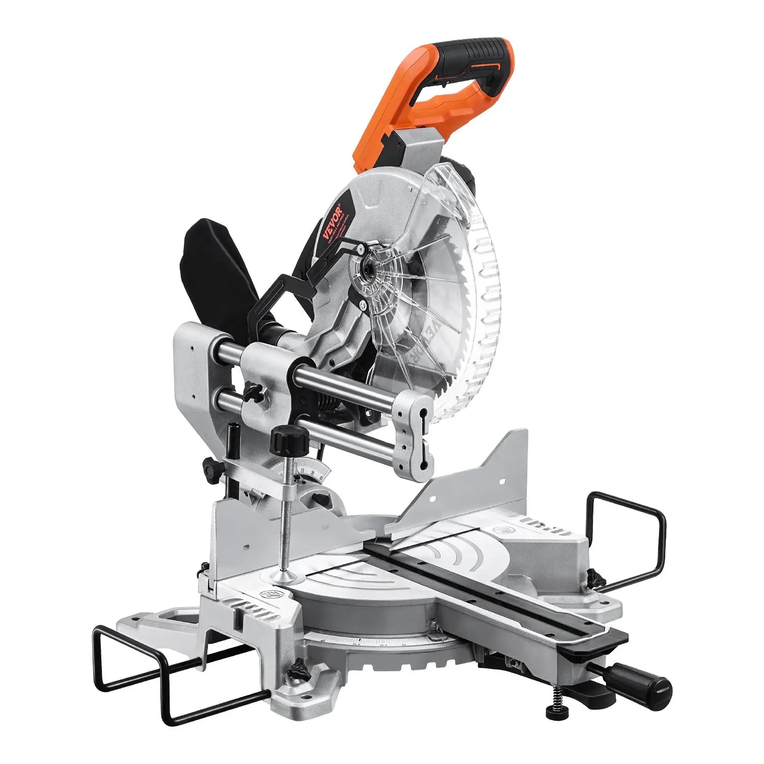 【summerfinds】VEVOR Sliding Compound Miter Saw, 10-Inch Blade, 15 Amp Motor, 60-Tooth, Corded Double Bevel Sliding Miter Saw, LED Precision Alignment, Angle Adjustable, for Wood, Composite Decking, Laminates