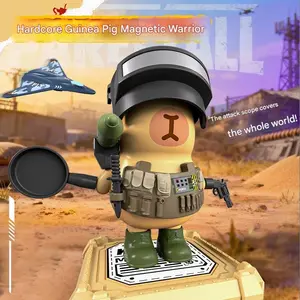 Hardcore Military Style Guinea Pig Soldier, Tactical Equipment Display, Camouflage Magnetic Figurine for Unique Home Decor, Military-Inspired Desktop Decoration, Collectible Figurines