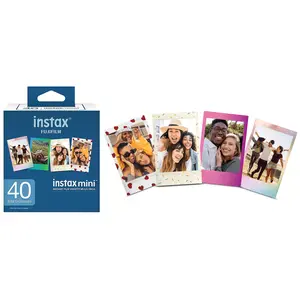 Fujifilm INSTAX Mini Instant Film 40 Sheets Variety Pack with Sprinkles, Heart Sketch, Mermaid Tail and Rainbow Style Frames