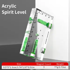 Acrylic Mini Level Tool, High Precision Magnetic Small Level, Home Use Accurate Leveling Instrument, Compact and Durable Design