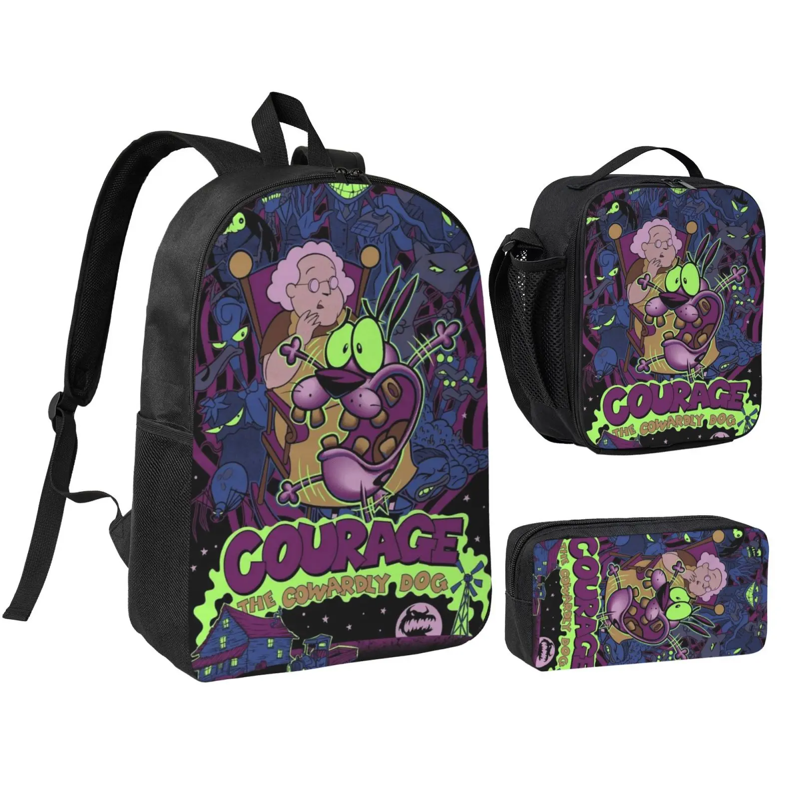 Courage the Cowardly Dog Lightweight Backpack Set With Lunchbox