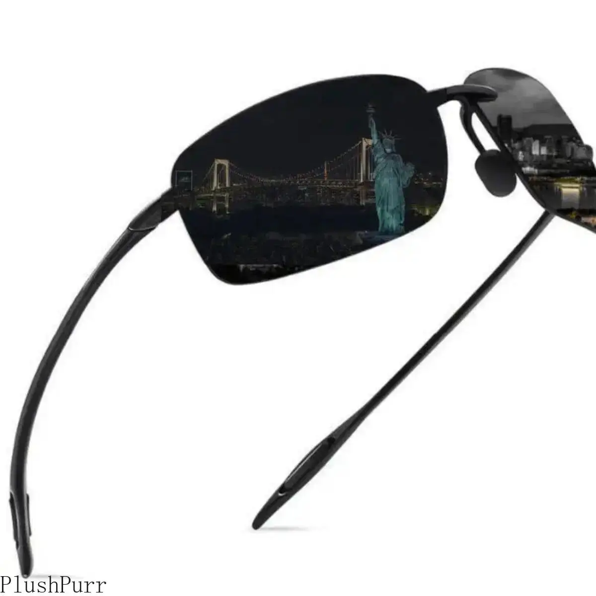 Men's Polarized Ultralight Stylish Sunglasses - TR90 Rimless Frame, Men's Accessories, Sports Eyewear for Horse Riding, Running, Men's Sunglasses tiktokshopbacktoschool