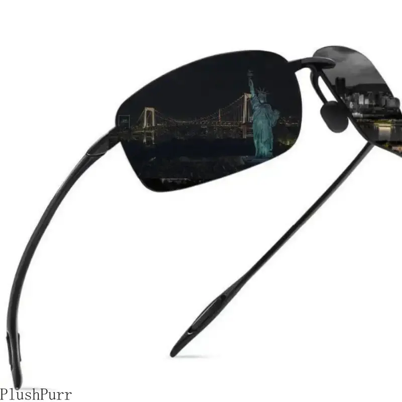 Men's Polarized, Ultralight, Stylish, Slim Frame TR90 Rimless Sunglasses - Outdoor Sports Eyewear for Cycling, Horse Riding, Accessory