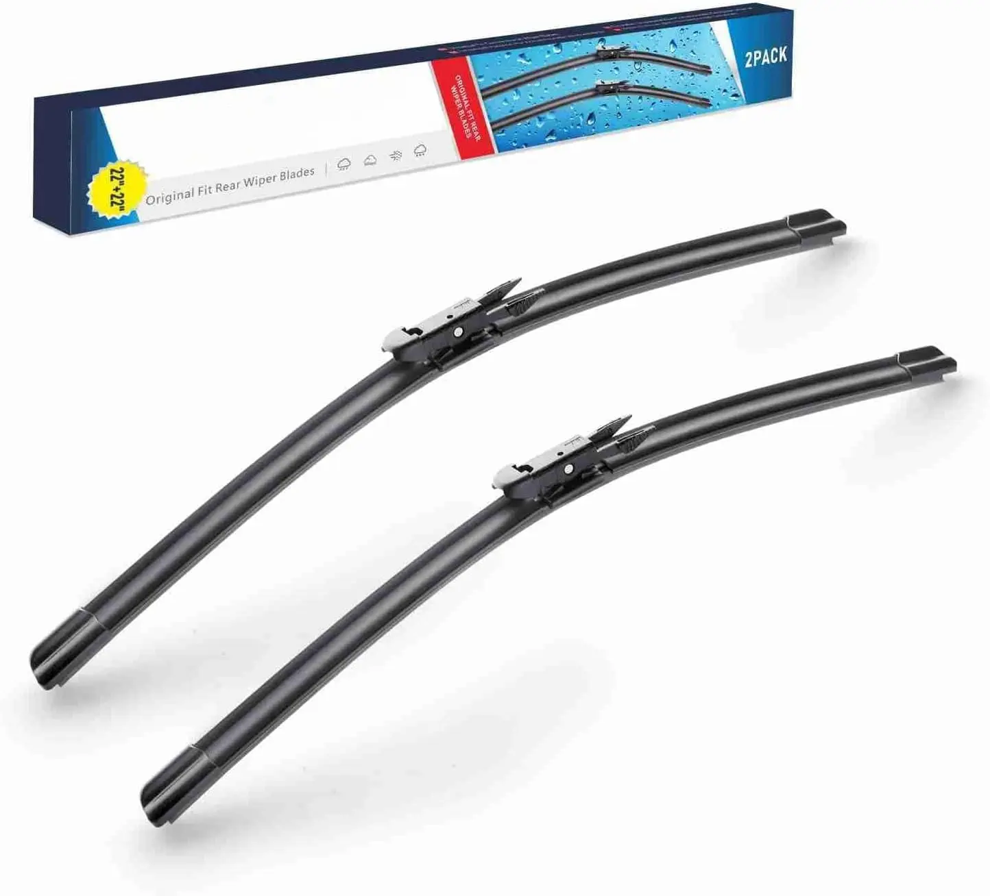 DIBMS 22"+22" Wiper Blades Replacment for Chevy Silverado 2013-2008 Silverado 1500/2500HD/3500HD;GMC Sierra 2013-2008 OEM Quality Windshield Wiper Blades(Set of 2) Pinch Tab