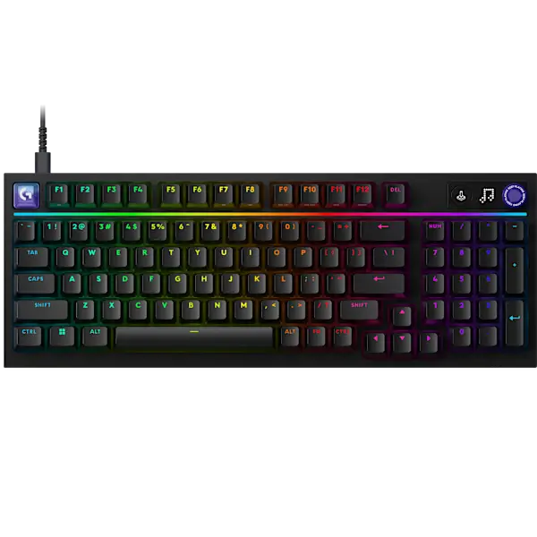 Logitech G316 X 98 Gaming Keyboard, 8 kHz Report Rate, Hot-Swappable Switches, Gasket Structure, LED Dot Matrix Display & Dial, Double Shot PBT Keycaps, USB-C, RGB LIGHTSYNC, for PC