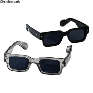 2-Pack Unisex Y2K Retro Square Sunglasses for Men and Women, Black and Translucent Frames UV400 Protection Quality Lenses, for Summer Beach Travel Streetwear Parties and Daily Wear