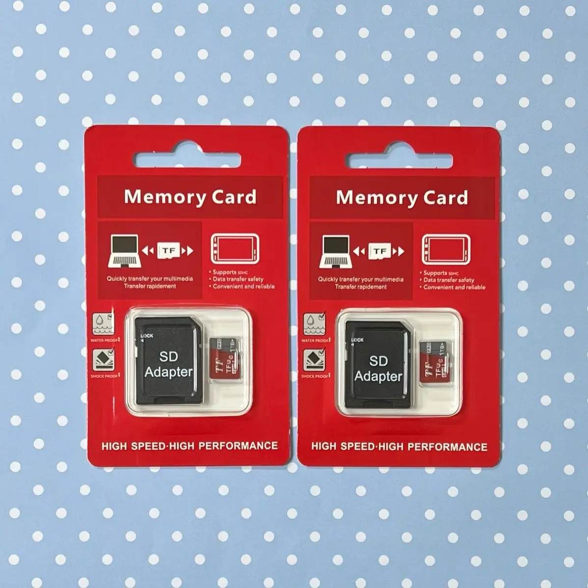 2-Piece 1TB MicroSD Memory Card with Adapter, High-Speed Multi-Device TF Card for Cameras, Wide Compatibility, Durable Reliable Performance for Dash Cam Drone Storage