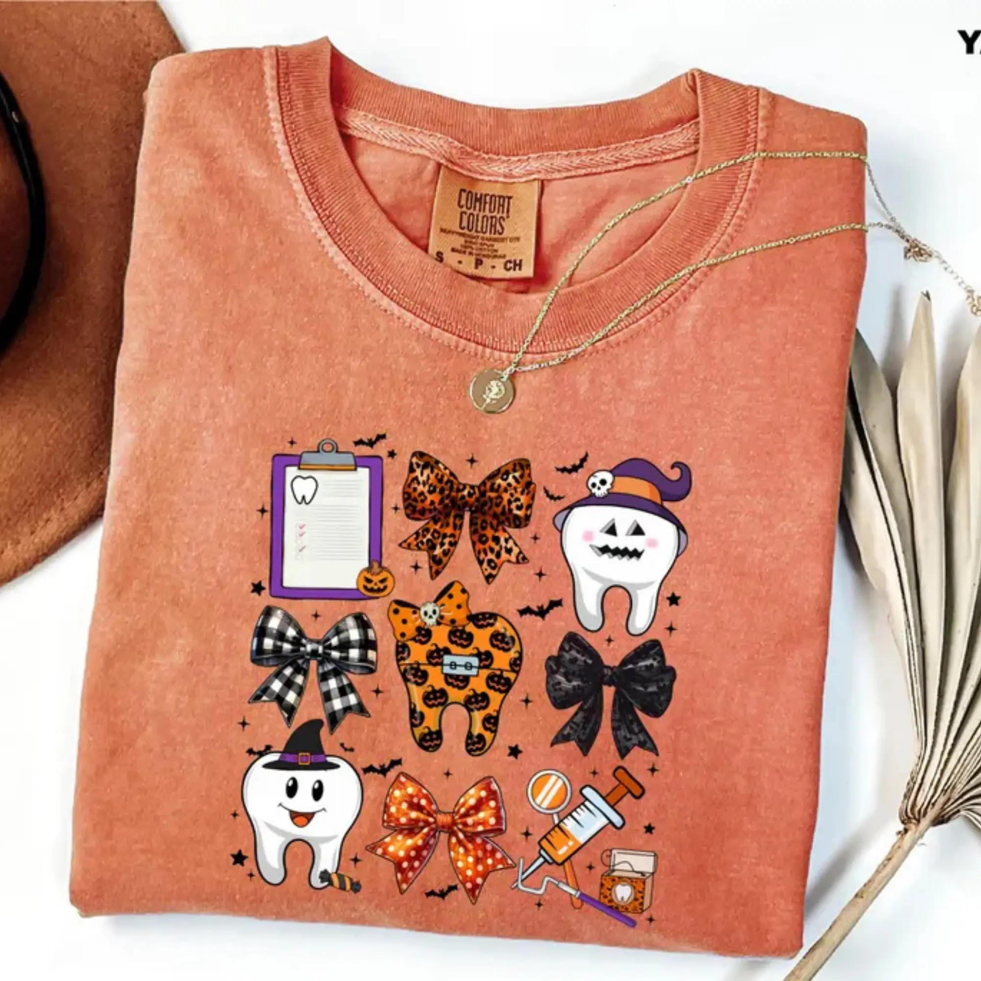 Halloween Dental Shirt, Dentist Graphic Tee, Dental Hygienist Shirt, Spooky Tooth Sweatshirt, Cute Dental Assistant Gift, Comfort Colors Tee
