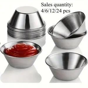 4/6/12/24 Small Cake Cups, Sauce Cups, Laminated Dipping Cup, Commercial Grade Individual Round Condiment Cups, Pie Pastry Molds, Baking Tools