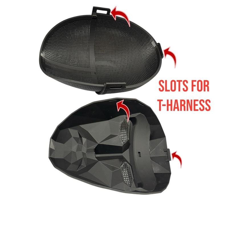 Squid Games Masks - Foldable Soldiers Masks in Triangle Square Circle Designs - Black Party Event Props with 3-Point Harness Attachments for Fun and Laughter