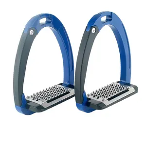 A pair of advanced equestrian stirrups made of aluminum alloy material with side opening safety design, anti fall safety stirrups, and equestrian equipment