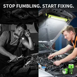 IQI 3000LM Magnetic Under Hood Work Light - 5200mAh Rechargeable LED Bar for Mechanics & Car Repair Usb Cordless Metal Smartphones