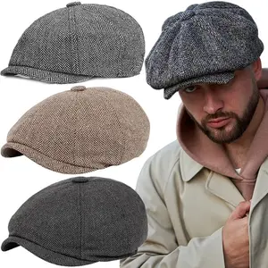Vintage Men Casual Newsboy Hat Spring Summer Retro Beret Hat Wild Casual Hats Unisex Octagonal Cap Fashion Hip Hop Caps