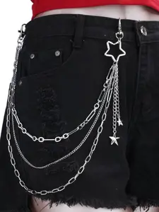 Punk Style Star Charm Pants Chain, Fashion Multi-layer Chain Decor Pants Belt for Men & Women, Trendy All-match & Exquisite Clothes Accessories for Birthday Gift