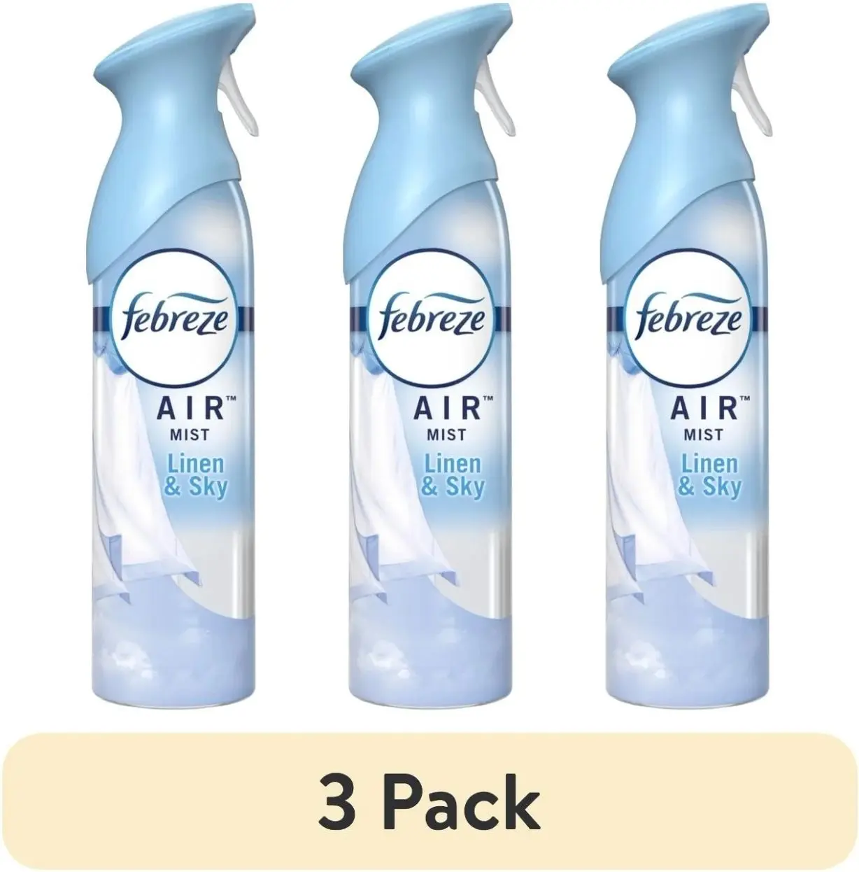 (3 pack) Febreze Air Freshener Spray, Odor-Fighting Room Spray, Linen & Sky, 8.8oz