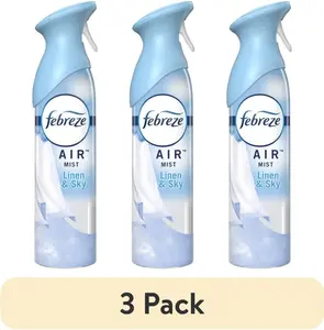 (3 pack) Febreze Air Freshener Spray, Odor-Fighting Room Spray, Linen & Sky, 8.8oz
