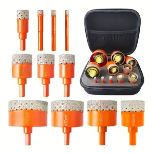 11-Piece Diamond Drill Bit Set 6-65mm, Tile Drilling Bits for Ceramic Marble Granite, Concrete Drill Bit, Hole Saw Kit for DIY Projects