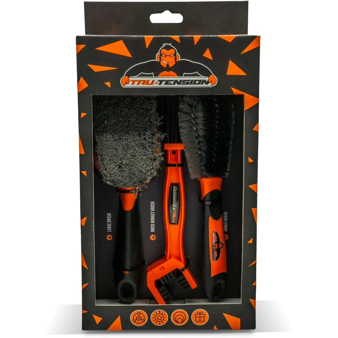 Tru-Tension | Premium Bicycle Brush Kit | Suitable for All Road, Mountain & Race Bikes | Bicycle Tools & Accessories | 3 Piece Bicycle Kit