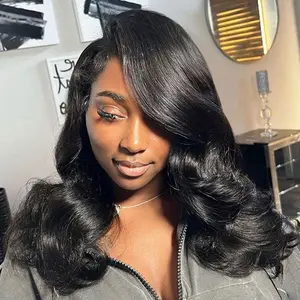 Wiggins Hair Layer Cut Body Wave Side Part 6*8 Lace Closure Wig Human Hair Pre Cut Ready To Go Glueless Wig 180% & 250% Density Beginner Friendly