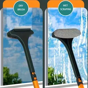 2-in-1 Double-sided Window Screen Cleaning Brush And Glass Cleaner, Including Scraper, Long Handle, Wet And Dry Dual-use, Household Cleaning Tool, Ideal For Christmas And Valentine'S Day, Window Cleaning Brush, Cleaning Supplies