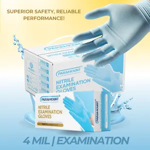 PARAMOUNT Exam/Medical Nitrile Gloves Blue Powder Free 4mil 1000 Pcs